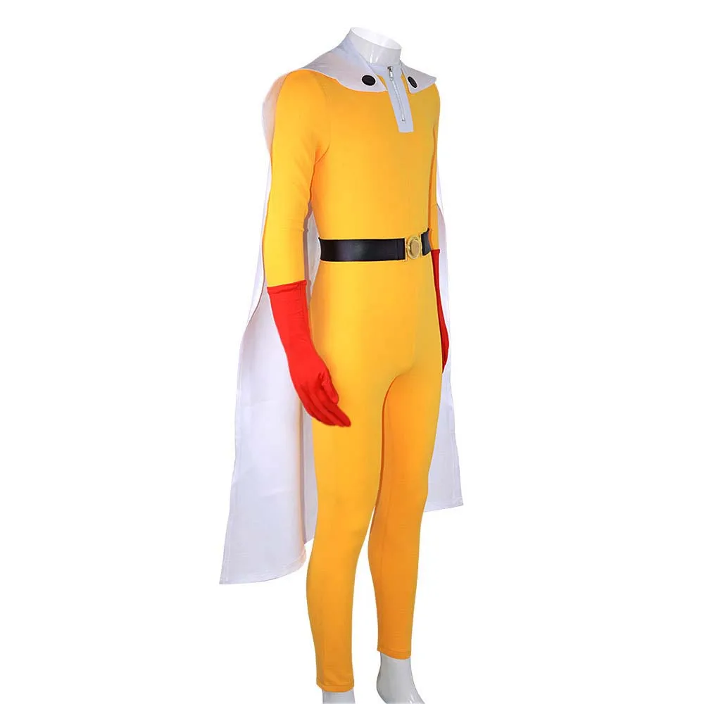 Men Anime One Punch-Man Cosplay Saitama Yellow Jumpsuits Costume view 2
