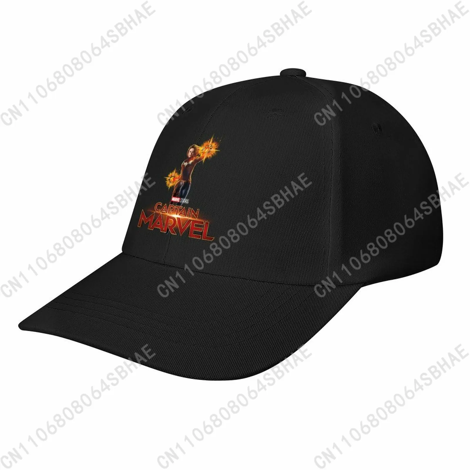 

Marvel Captain Marvel Baseball Cap Men Women Curved Brim Washed Rubber Print Adjustable Daily Wear Cap Custom Gift Cosplay