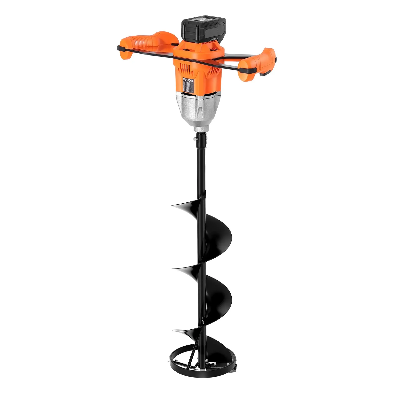 

20V Electric Ice Auger, 8 Inch Diameter, 2 In 1 Cordless Ice Fishing Augers And Earth Auger With Ices & Earth Drill Bit,