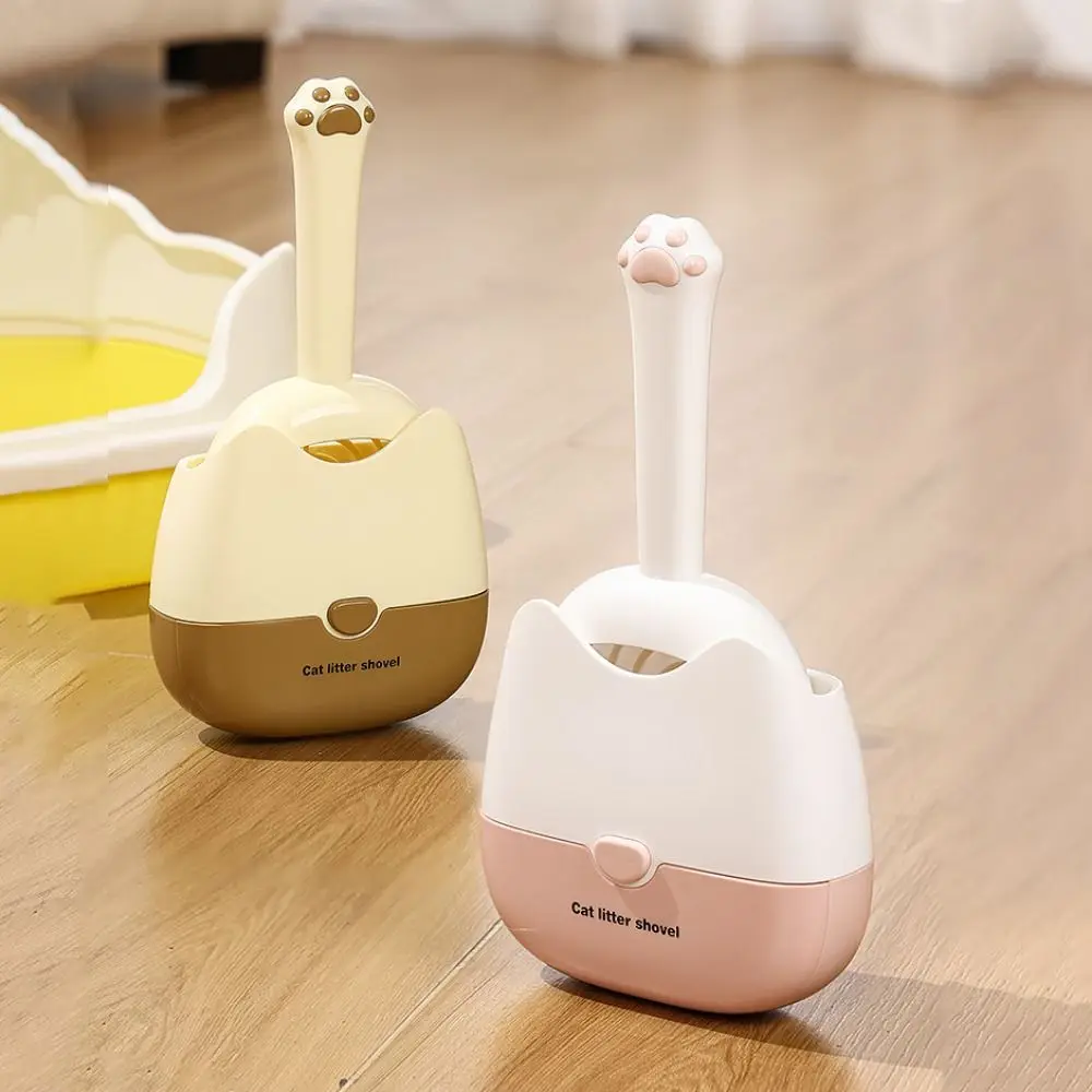 

Practical Wall Mounted Cat Litter Scooper Coarse/Fine Gap with Sand Filter Bin Pet Sand Sifter Plastic Pet Cat Shovel Home