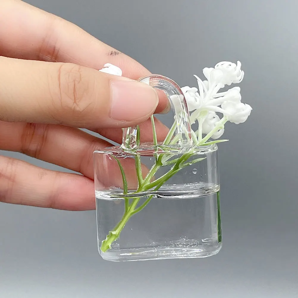 Handbag Glass Mini Vase Realistic Lightweight Small Miniature Fish Tank Decor Creative Play House Tiny House Kit