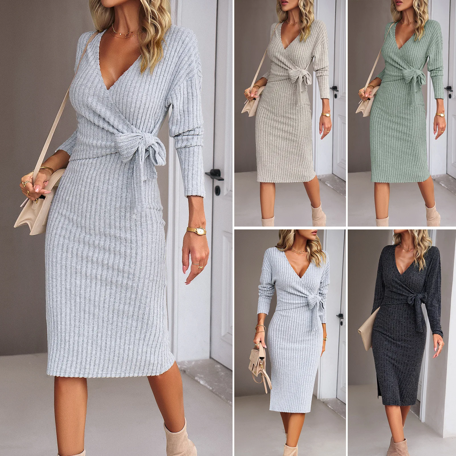 

WL036 college style temperament casualcollar age-reducing shirt shirt dressmedium-length lazy waist tie dress