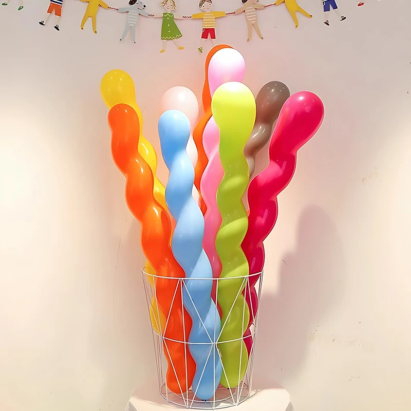 Balony spiralne w różnych kolorach Skręcone balony lateksowe 20/50/100 SZTUK Zabawne akcesoria dekoracyjne Prezent na urodziny Wesele ZYF — zdjęcie 3
