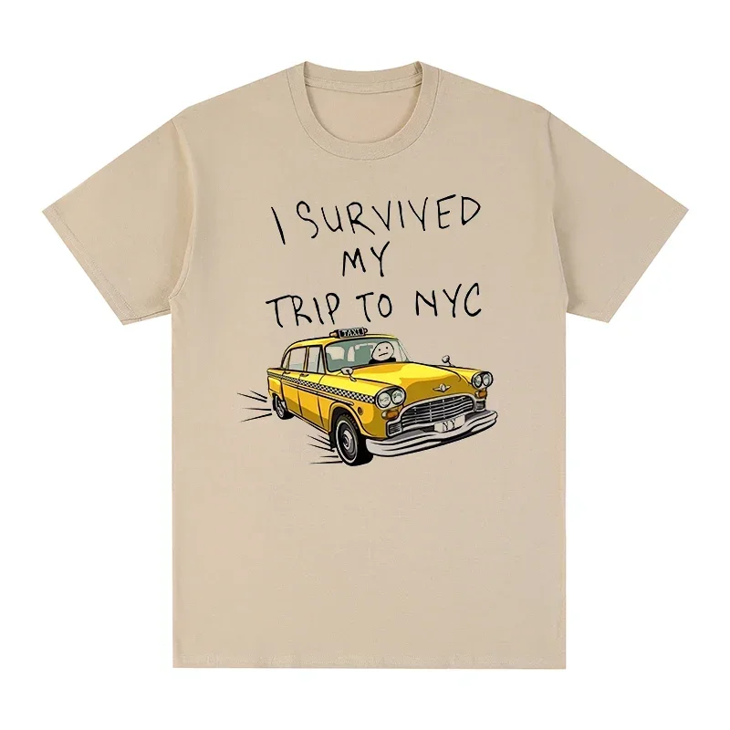 Camiseta de Tom Holland para hombre y mujer, camisa de algodón de I Survived My Trip To NYC, Tops vintage de manga, ropa de anime con cuello redondo