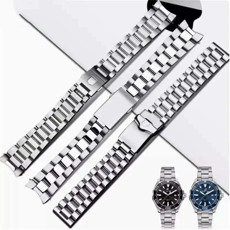 

Superior Sier Stainless Steel Watchband 20 22 24Mm Solid Curved End Ks Bracelet Fit For TAG Aquaracer Watch