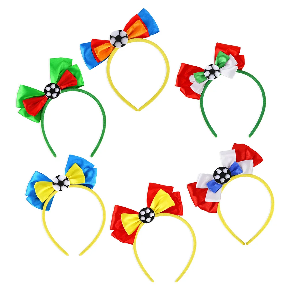 6 قطعة أغطية الرأس لكرة القدم مهرجان حفلة هيرباند الاحتفال رئيس الديكور مباراة كرة القدم المشجعين الملحقات الملونة #5