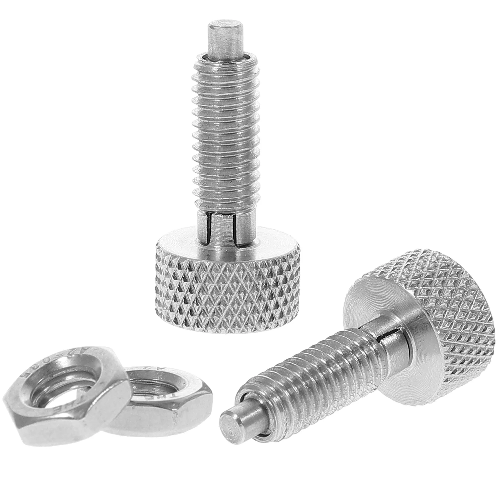 2 Pcs Stainless Steel Self Locking Plunger Knobs Retractable Spring Plunger Hand Toolbox Screw Indexing Pin Thread Mitbs