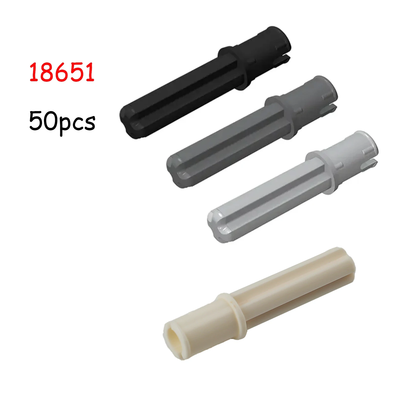50PCS/Lot 18651 1x3 Technical Pin with Friction Black Small Particle Building Block Parts Compatible with 6089119 Bricks Toys