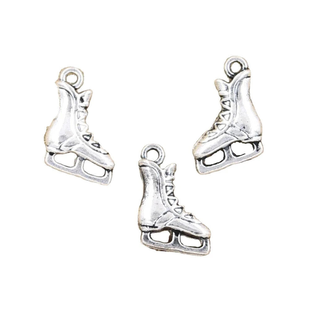 10 sztuk Charms łyżwy buty 17x12mm antyczny srebrny kolorowy platerowany zawieszki dokonywanie DIY ręcznie robione tybetańskie znalezienie biżuteria