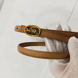 Ceinture de luxe en cuir de vachette pour femme, simple et polyvalente, ceinture habillée fine décontractée, décoration trempée, ceinture de marque, nouveau