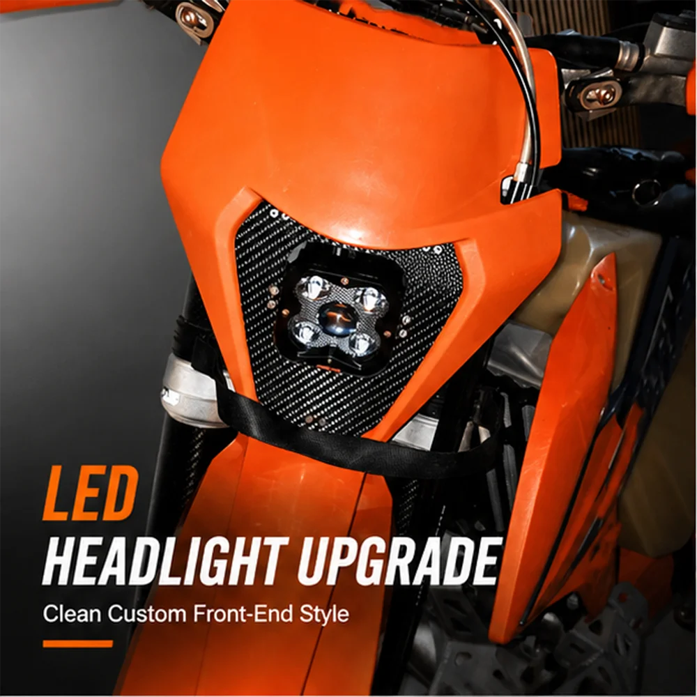 For KTM EXC 450 300 250 150 EXCF 350 XCW 300 XCF-W 2017 - 2023 Motorcycle Accessories LED Carbon Fiber Lamp Headlight Head Light