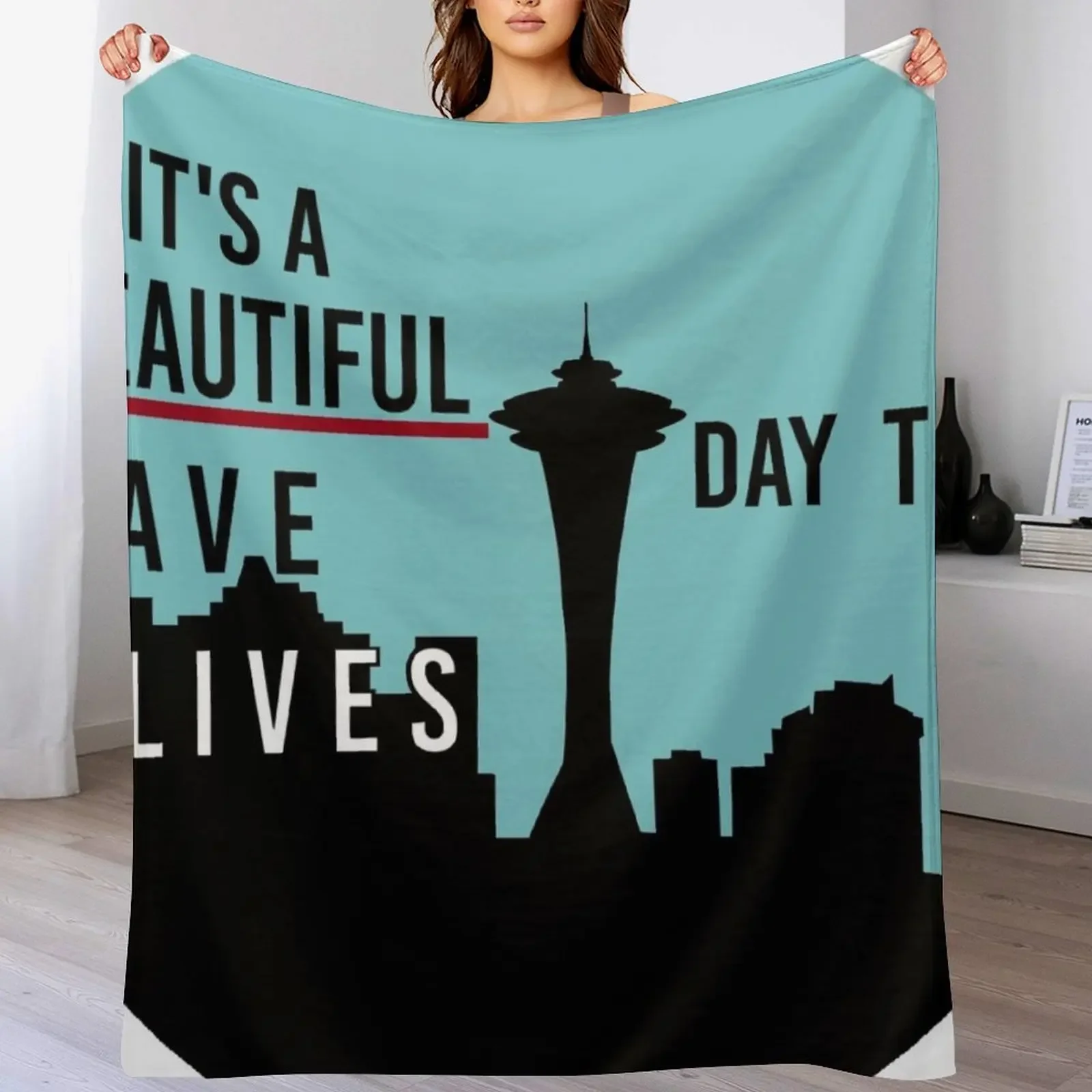 

It's A Beautiful Day To Save Lives Throw Blanket Blankets For Sofas Decoratives Large Designers Blankets