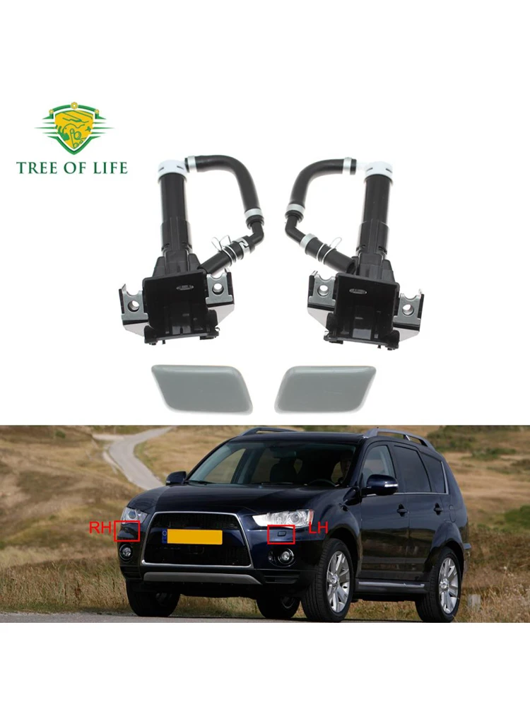 For Mitsubishi Outlander XL 2010 2011 2012 2013 Front Left/Right Bumper Headlight Washer Nozzle Headlamp  Cleaning Actuator