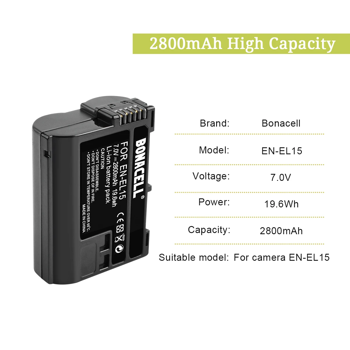 2800mAh EN-EL15 ENEL15 EN EL15 بطارية الكاميرا وشاحن لنيكون DSLR D600 D610 D800 D800E D810 D850 D780 D7000 D7100 D7200