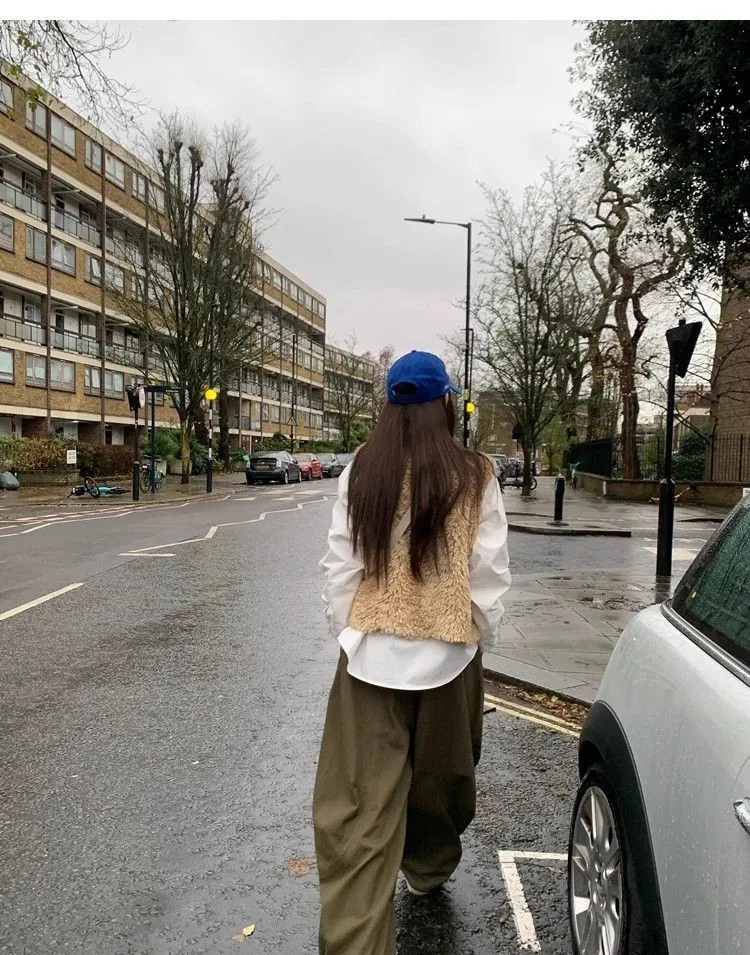 

Жилеты, толстые женские жилеты для женщин, осенние вельветовые лацканы с поясом, уличная одежда в стиле гранж, многослойная городская свободная байкерская застежка, сексуальная