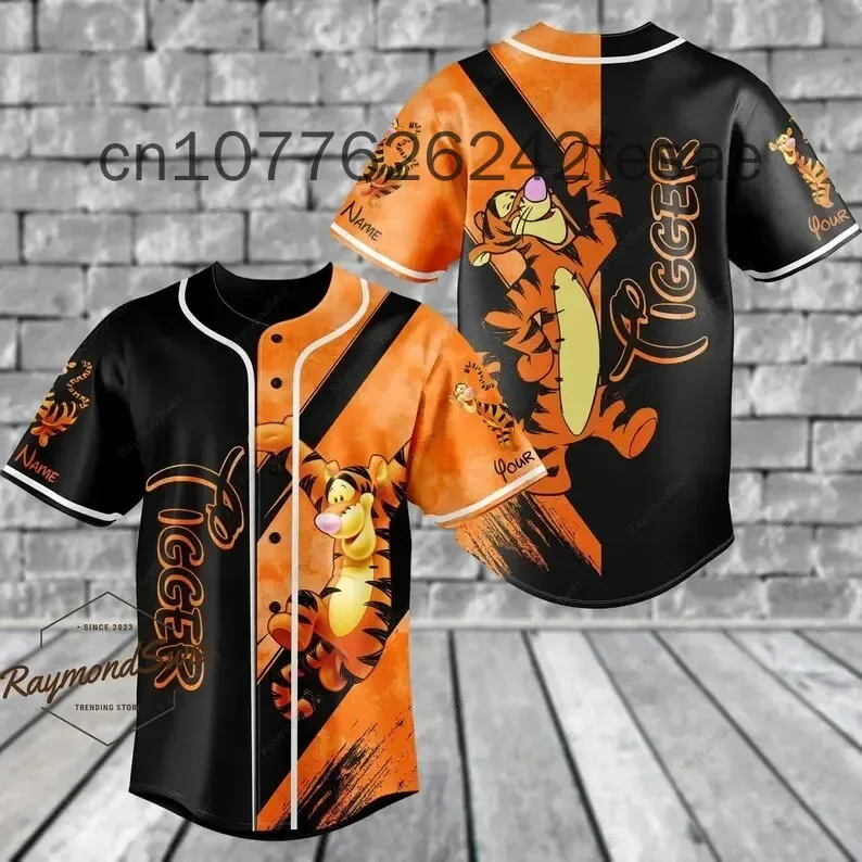 Tigger White Yellow Disney Baseball Jersey Tigger Winnie The Pooh Black Orange Disney Unisex Cartoon Graphic Casual Outfits