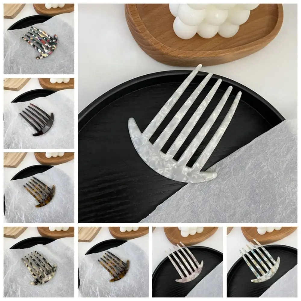 Wide Teeth Acetate Hair Combs Anti-static Salon Styling Massage Hair Brush 6 Teeth Fashion Plate Hair Comb Women