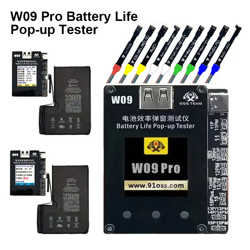 OSS W09 Pro V3 Battery Life Pop-up Tester for Phone 11-15 Series Battery Health Pop-up Repair Reset Health Data Cycle