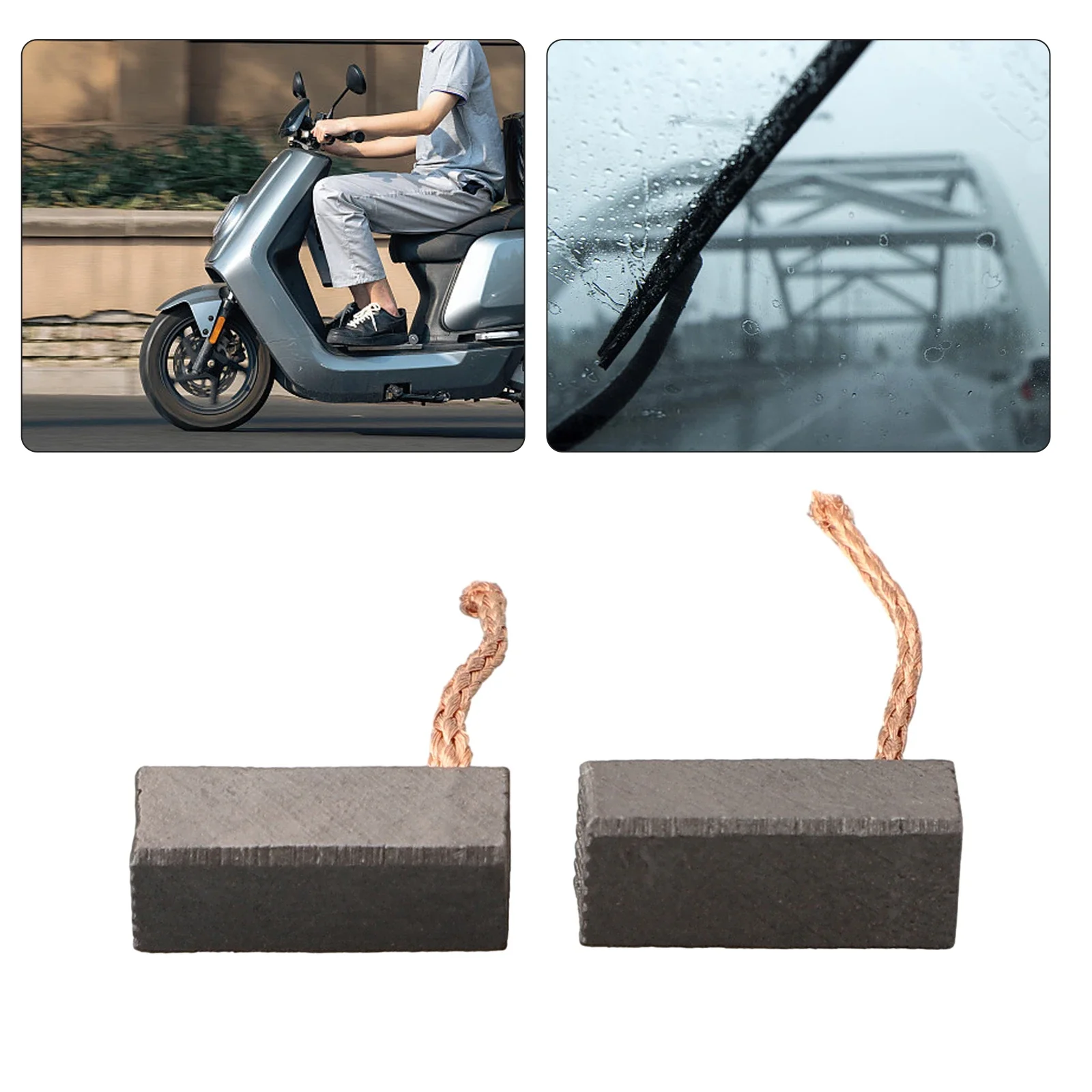 

High Quality Carbon Brush Tools 2pcs Alternatives Black Kit Mechanical Strength Replacement Reversing Properties