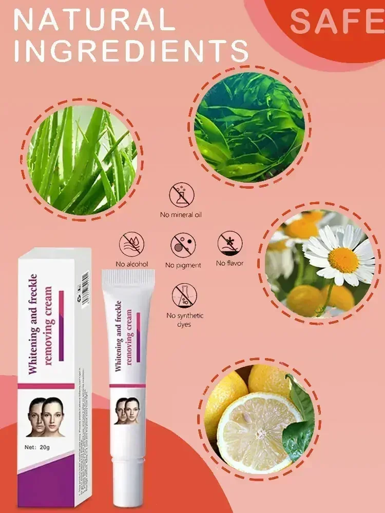 Creme eficaz da sarda do alvejante, remova pontos escuros, melasma, melanina, hidrata, ilumina, alisa a cara, cuidados com a pele