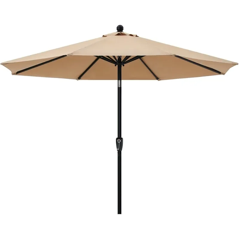 Parasol tarasowy - wodoodporny parasol stołowy na zewnątrz z przyciskiem nachylenia i korbą, 8 żeber ochrona przed promieniowaniem UV Parasol basenowy do ogrodu