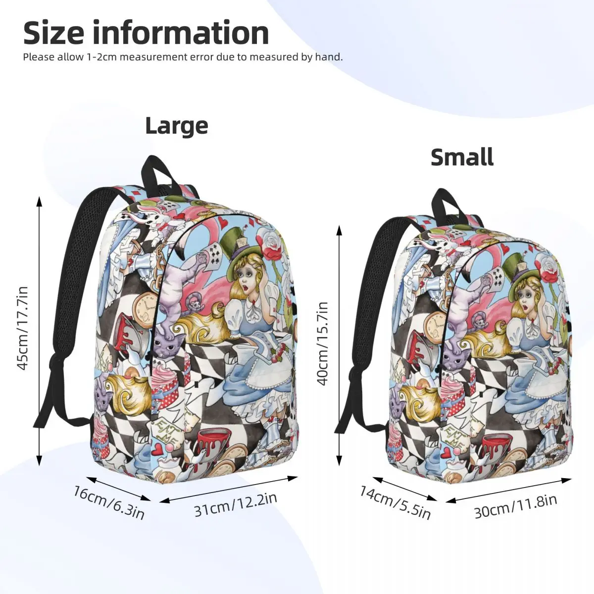 Birthday Alice In Wonderland Retro Washable Laptop Bag Disney Alice in Wonderland Film Kawaii Unisex Storage Bag For Work Office