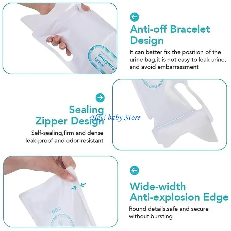 

Q1FE Одноразовые пакеты мочи Портативные пакеты мочи 4 упаковки 700 мл. Путешественные сумки для мочи Большая емкость для