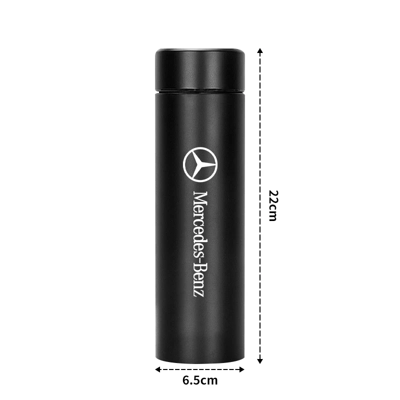 Car Logo Thermos Leakproof Cup Portable Bottle Auto Accessorie For Mercedes Benz AMG W203 W206 W220 W205 W211 W212 W201 W210 GLC