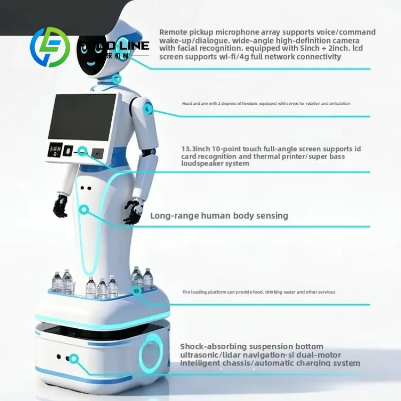 Customize Intelligent Guided Tours Welcoming Robots Commercial Voice-Interactive Android 10 15000mAh Battery Exhibits