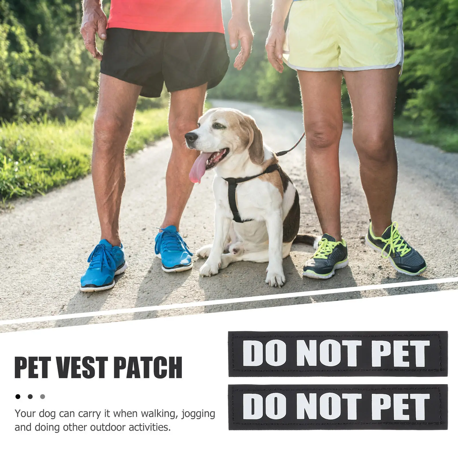 

2Pairs Dog Harness Supplies Reflective Sticker Patches High Durability PU Material Light Weight Small Size for Puppy Vest