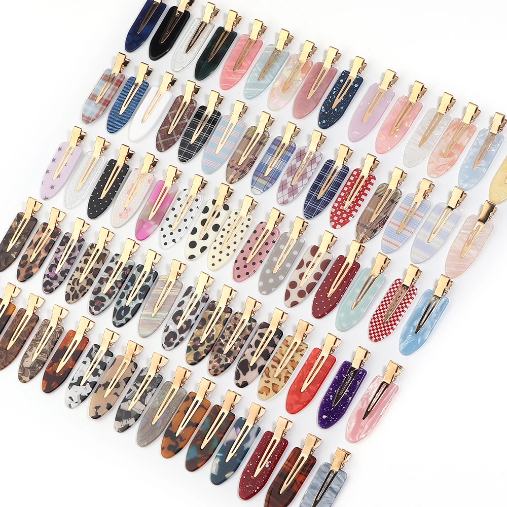 5/10/20/30Pcs Random Mix Leopard Dot Stripe Seamless Side Clips Duckbill Clip Bangs Hairpin Women Beauty Makeup Hair Accessories