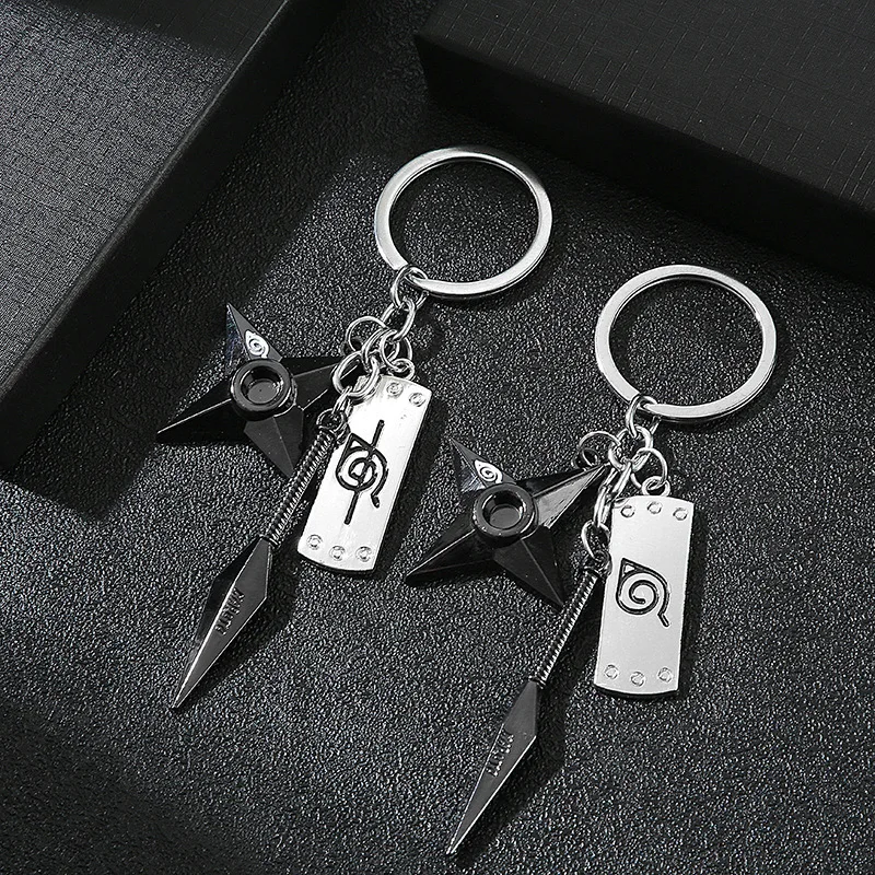 Nowe Anime brelok Naruto Kunai broń Modle breloczki Konoha Symbol Akatsuki wisiorek breloczki do torby samochodu breloczki na breloczki na klucze