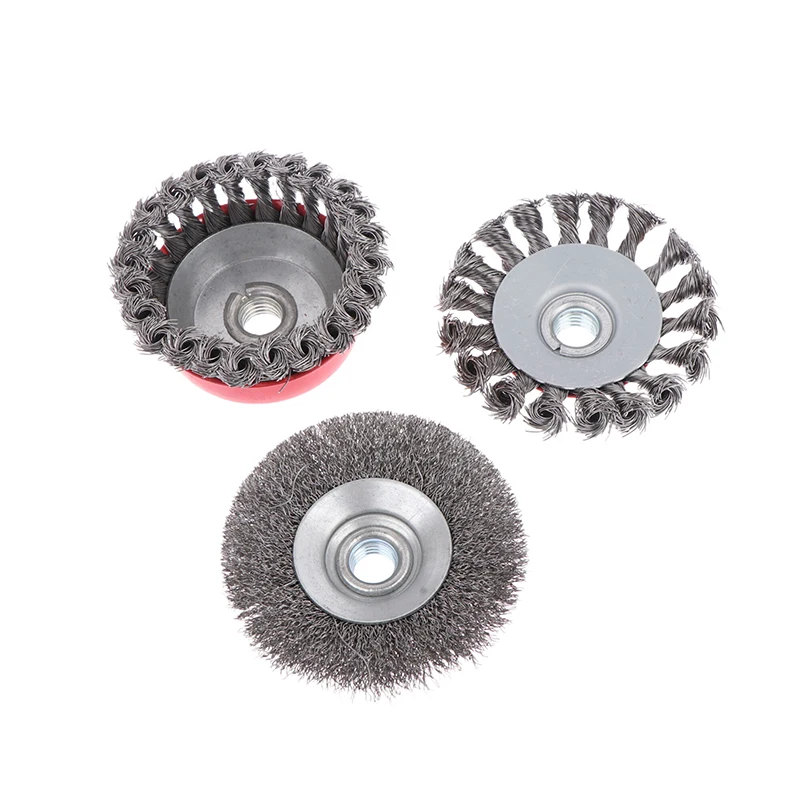 75/100mm M14 Steel Wire Cup Brush Powerful Paint Removal Rotary Tool Twisted Steel Wire Wheel Abrasive For Angle Grinder Debu