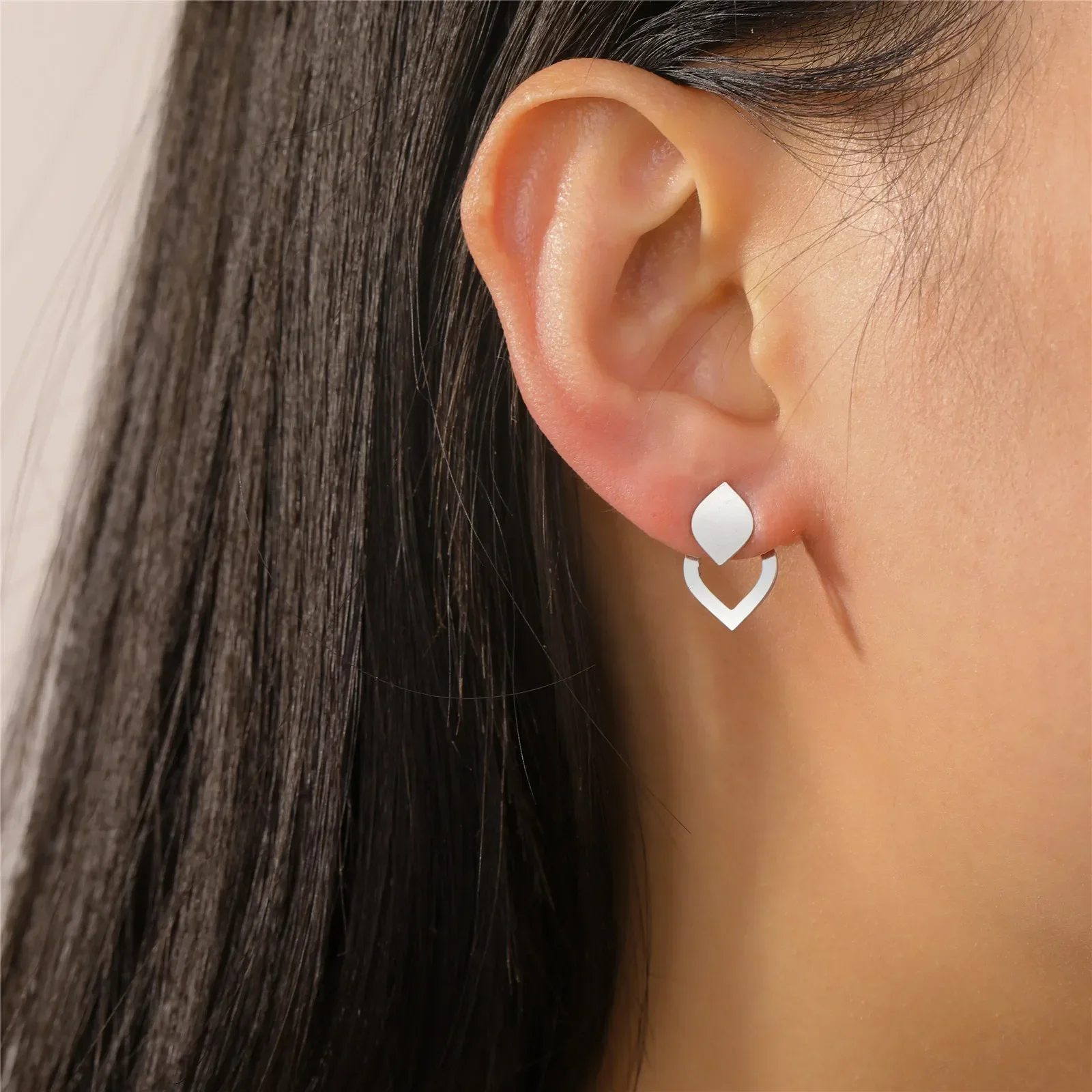 Cazador Gold Color Water-drop Stud Earrings for Women Stainless Steel Geometric Piercing Earrings Jewelry Party Birthday Gift