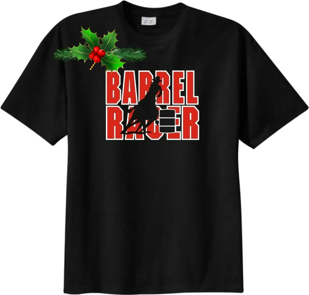 Fashion Barrel Racing Horse and Rider T-Shirt 100% Cotton O-Neck Summer Short Sleeve Casual Mens T-shirt Size S-3XL