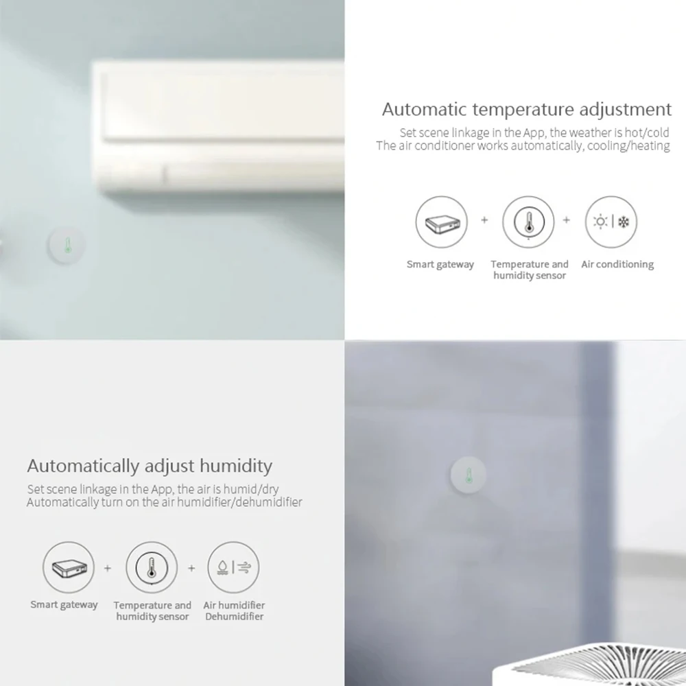 Tuya Smart Zigbee Temperature And Humidity Sensor App Control Indoor Thermometer Monitor Home Automation Works With Alexa Google