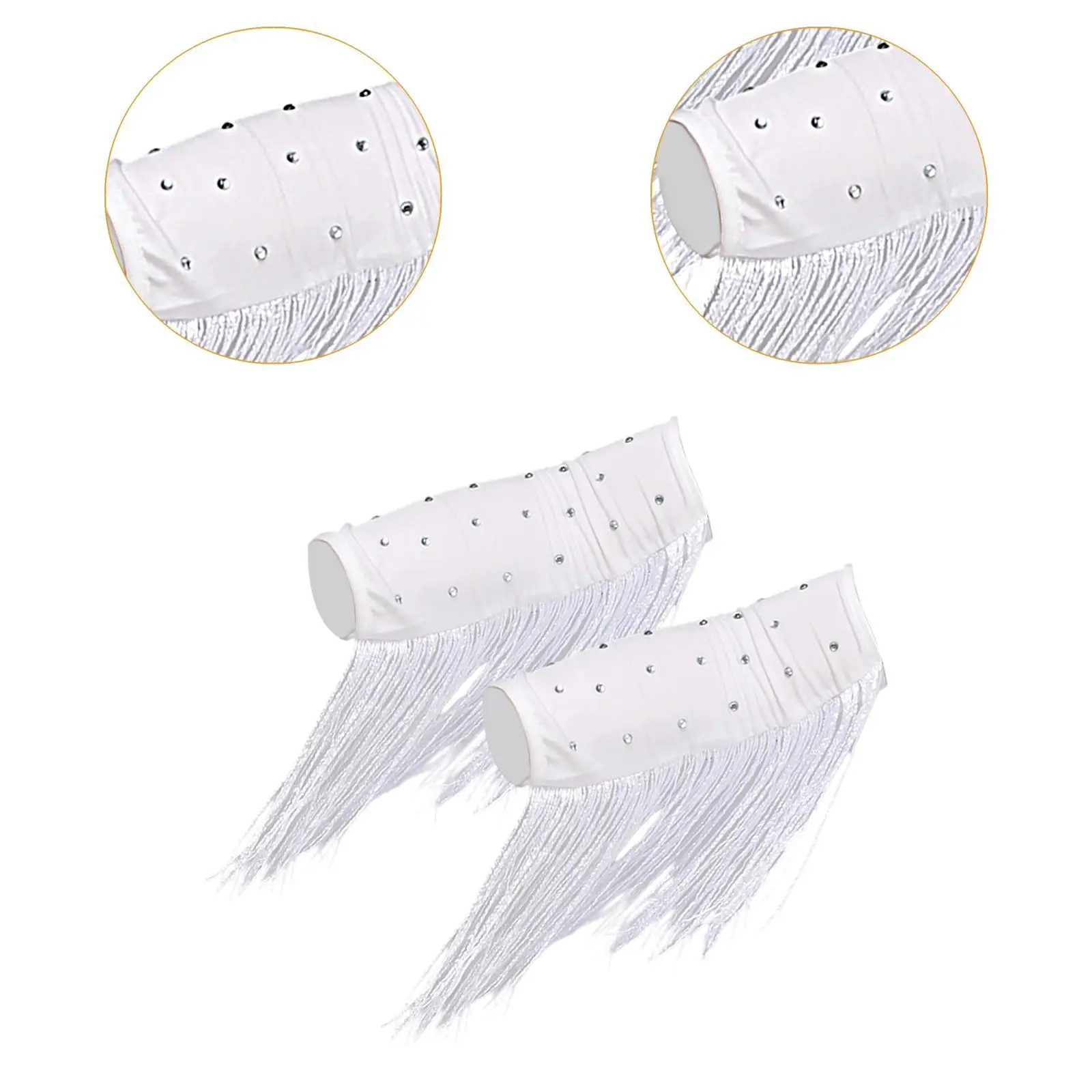 1 Pair Latin Dance with Long Fringe Design And Rhinestones Portable And Accessory Comfortable Soft Material for Dancer