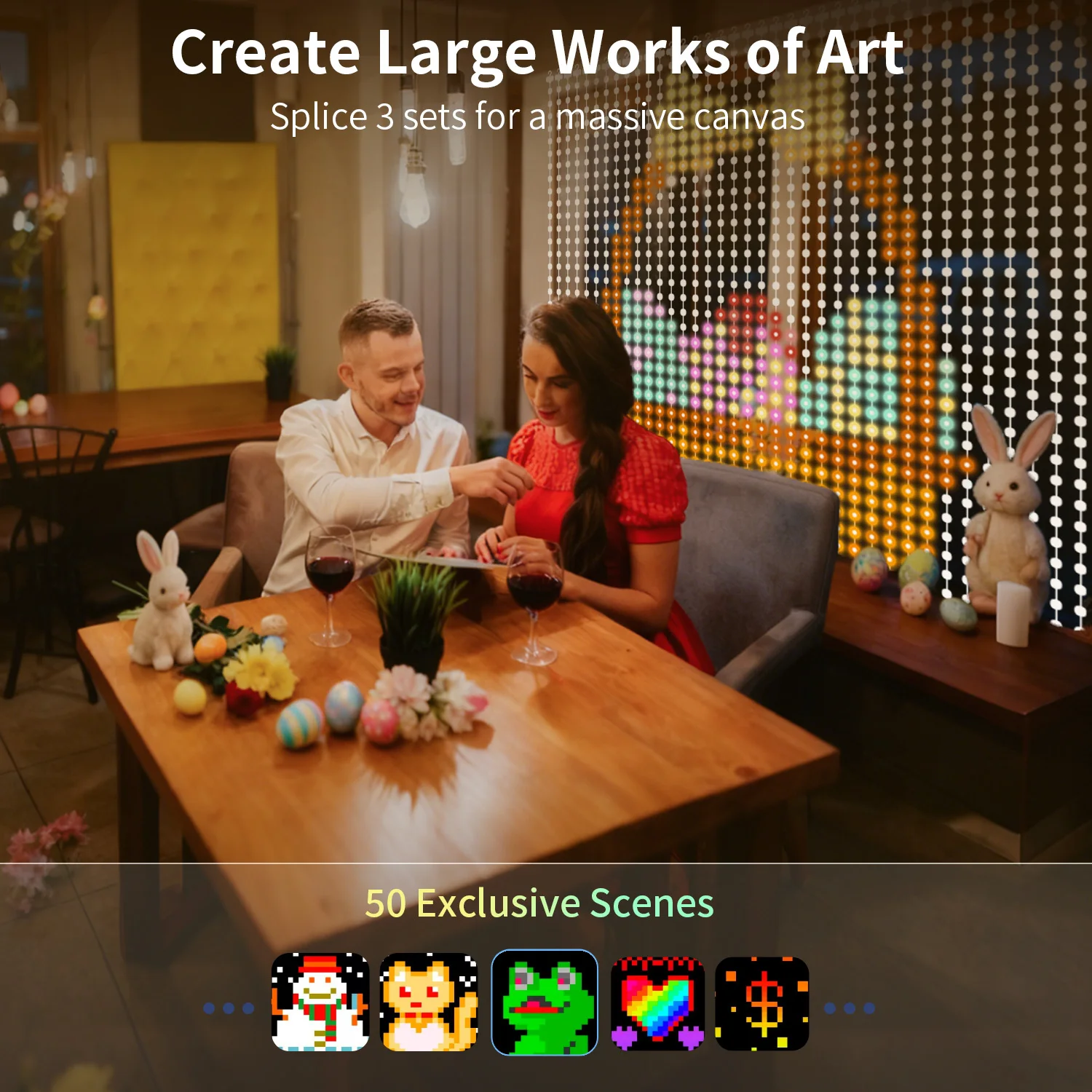 

Интеллектуальная светодиодная гирлянда RGB, 400 светодиодов, синхронизация с музыкой, уникальный подарок, подходит для праздничного декора.