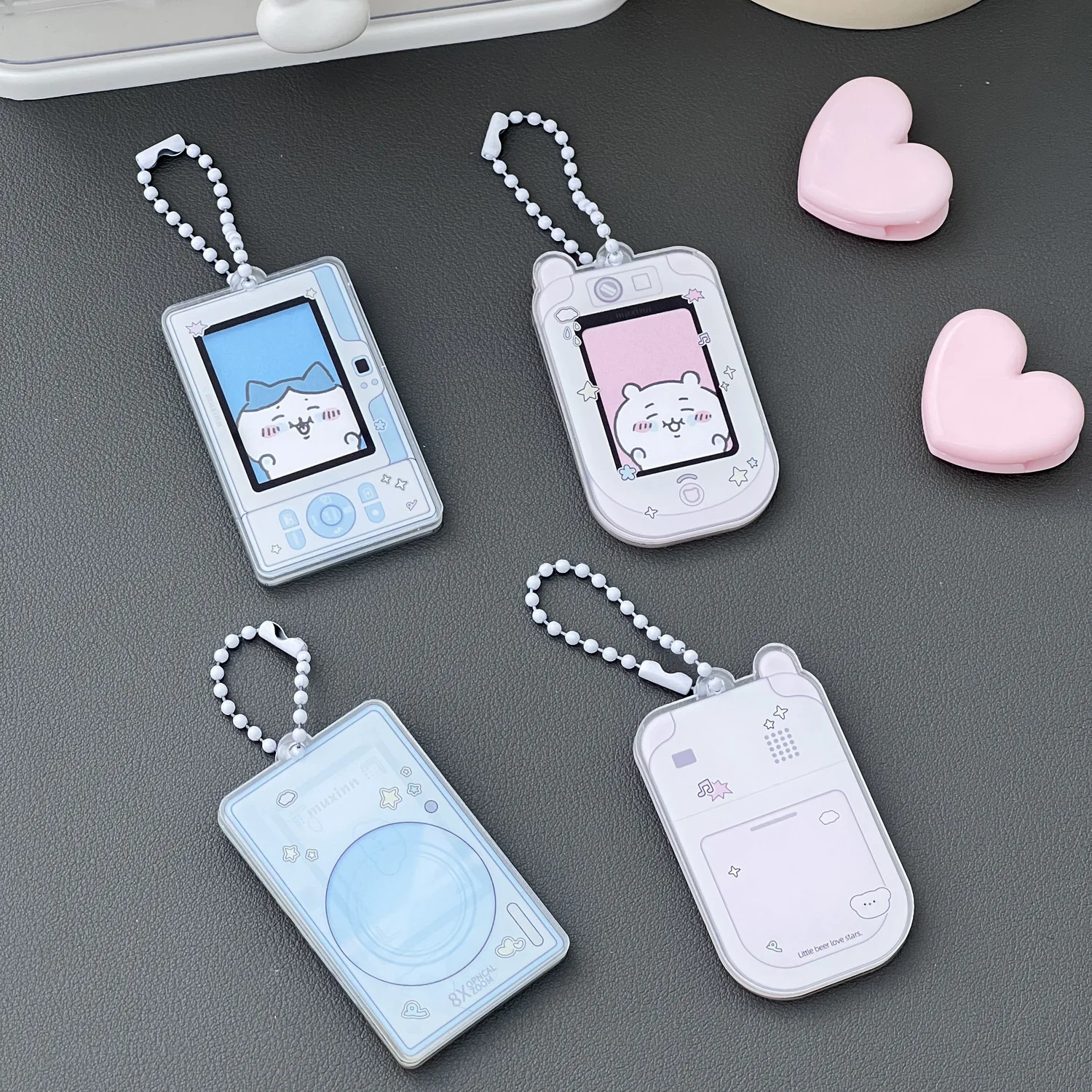 Muxinn Digital Code Acrylic Holder, One Inch Small Display Bag Pendant, Big Head Sticker, Transparent ID Card Holder