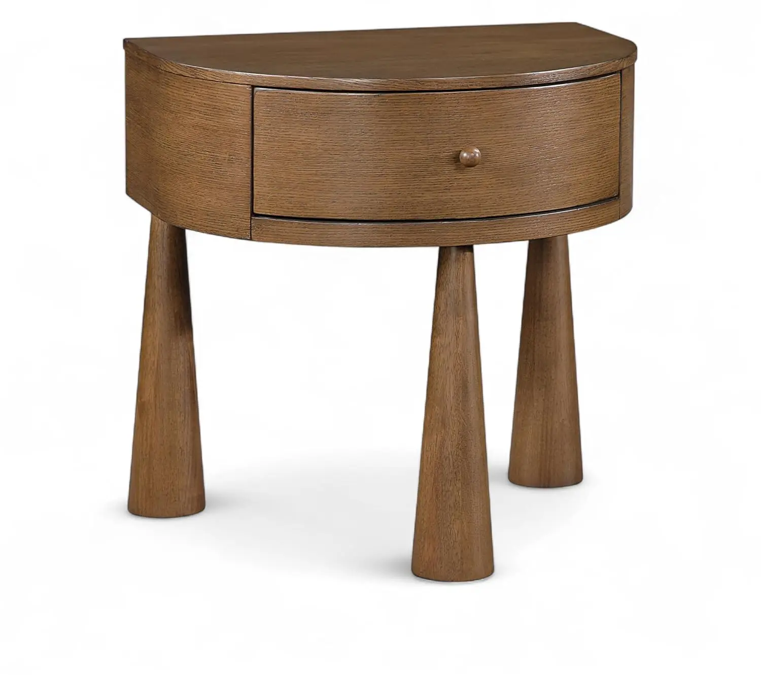 Brown Acacia Veneer & Solid Wood Night Stand Bedroom Storage, Customized