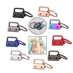 LMDZ 10Pcs/Set 25mm Cotton Tail Clip Key Fob Hardware with Rings for Bag Wristlets with Fabric Ribbon Webbing Embossed