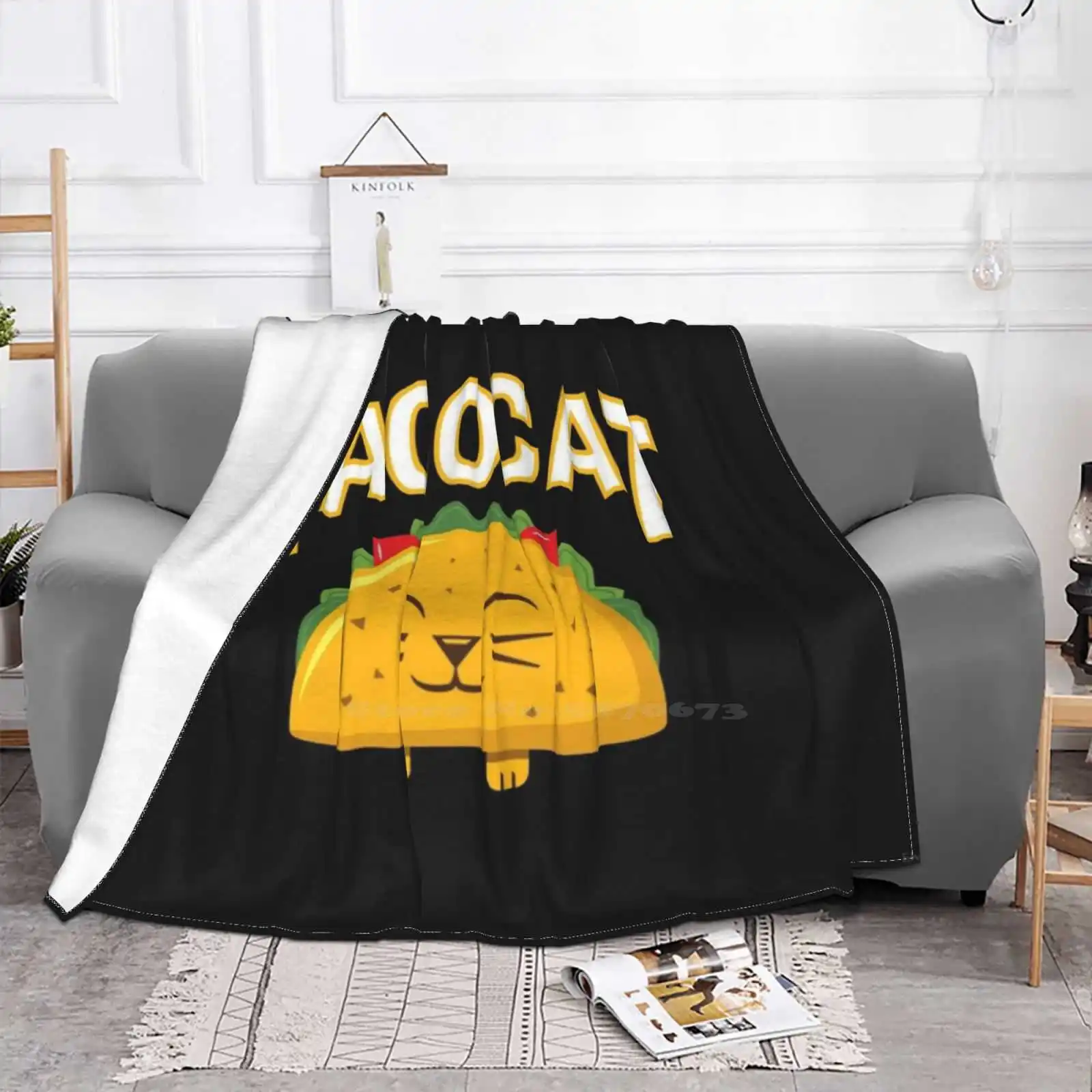 Cute Tacocat New Selling Custom Print Flannel Soft Blanket Funny Cute Palindrome Meme Taco Cat Spelled Backwards Is Tacocat