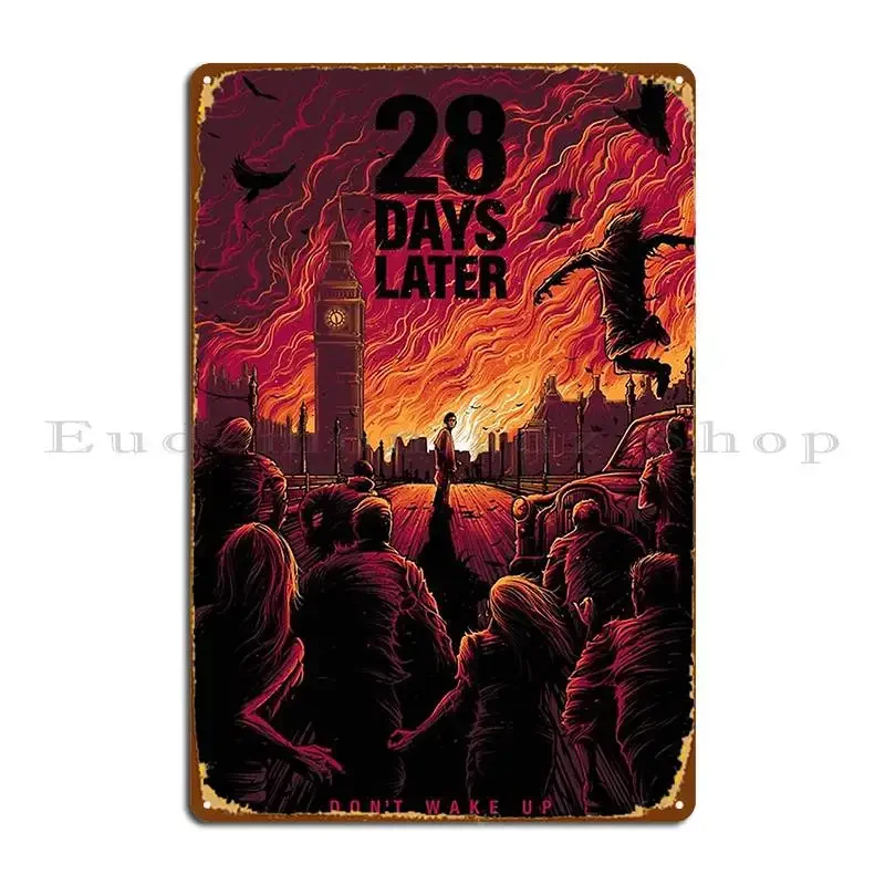 28 Days Later Scariest Movie Metal Sign Cinema Pub Plates Custom Garage Decoration Living Room Tin Sign Poster