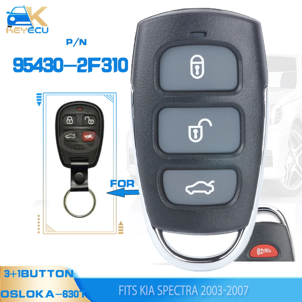 Keyecu 95430-2f310, OSLOKA-630T Geüpgraded Keyless Entry Remote Key 3 1 Knop Fob Voor Kia Spectra 2003 2004 2005 2006 2007