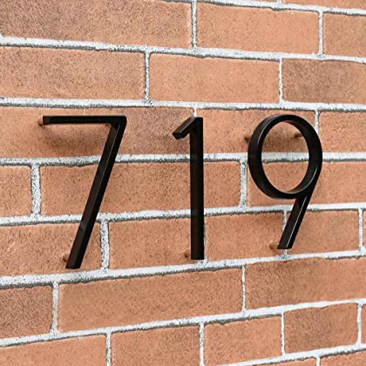 5.6 inch Floating House Number, DIY Modern House Numbers, Garden Door Mailbox Decor Number with Nail Kit, Coated Black 9