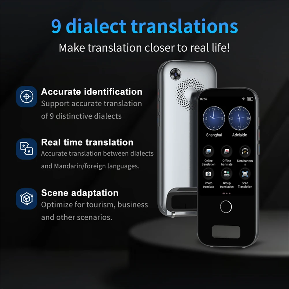 2 In 1 Scan Reader Pen Touch Screen Smart Translator Pen 148 Languages Offline Translation Pen for Study Travel Business