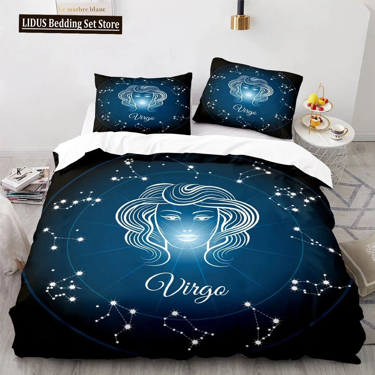 

Constellation Duvet Cover Set Aries Galaxy Theme 23pcs Twin Bedding Set King Size Polyester Quilt Cover For Constellation Lover