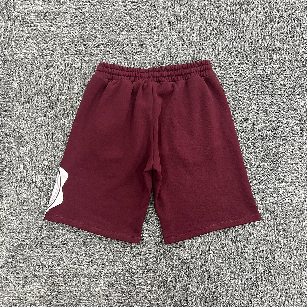 SY-77 Unisex Burgundy Varsity Crew Shorts Jogger Pants Gym Running Tracksuit Basketball Streetwear Hoodie Casual Men Clothing