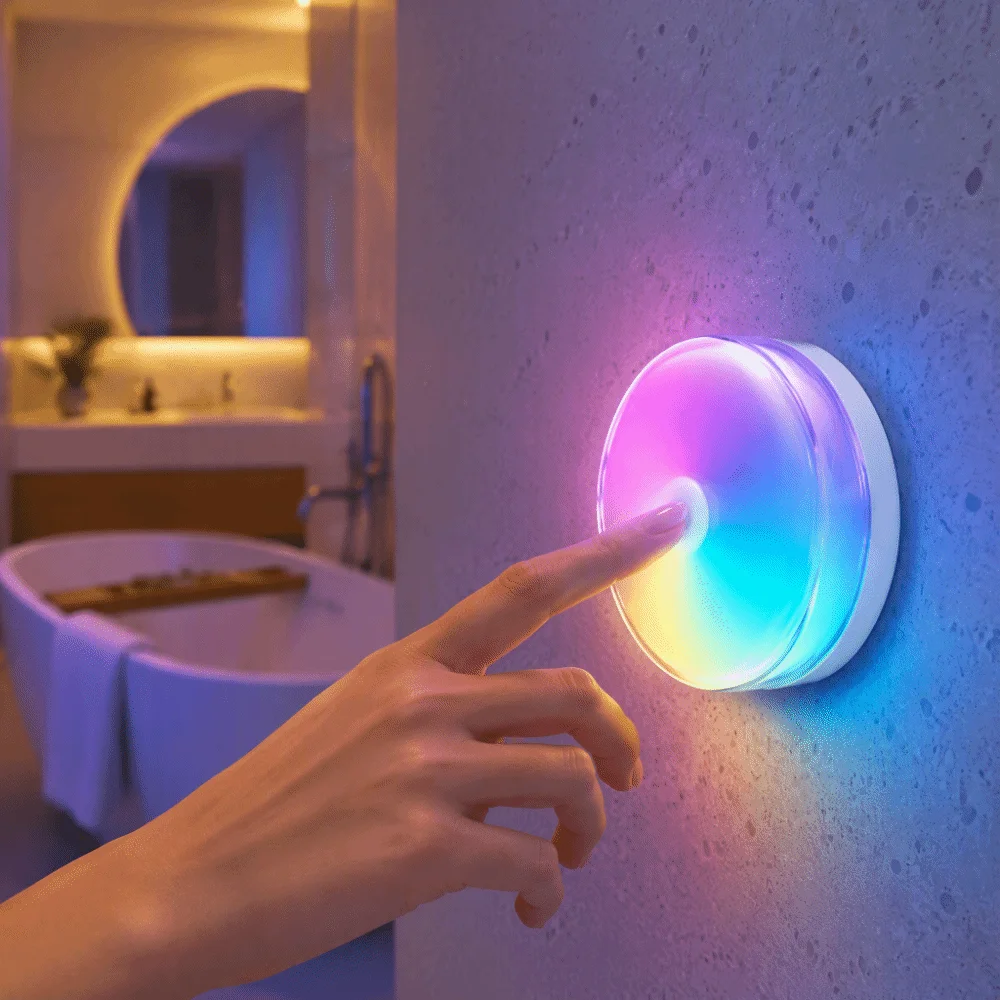 Magnetic Charging Shower Light IP Waterproof Wireless Magnetic Ambient Light Rechargeable Color Changing LED Mood Lamp Bedroom