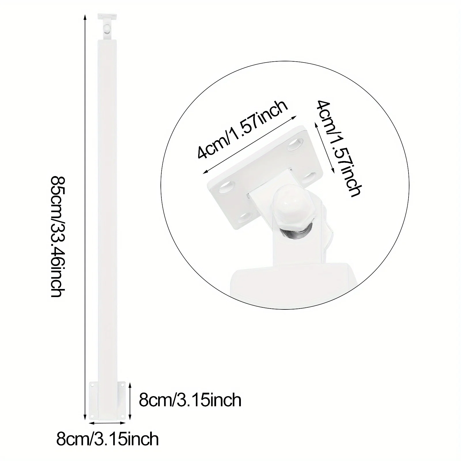 4 Pieces of 85cm Stair Railing Side Installation - White, , , Suitable for Staircases, Villas, Entrances, Corridors